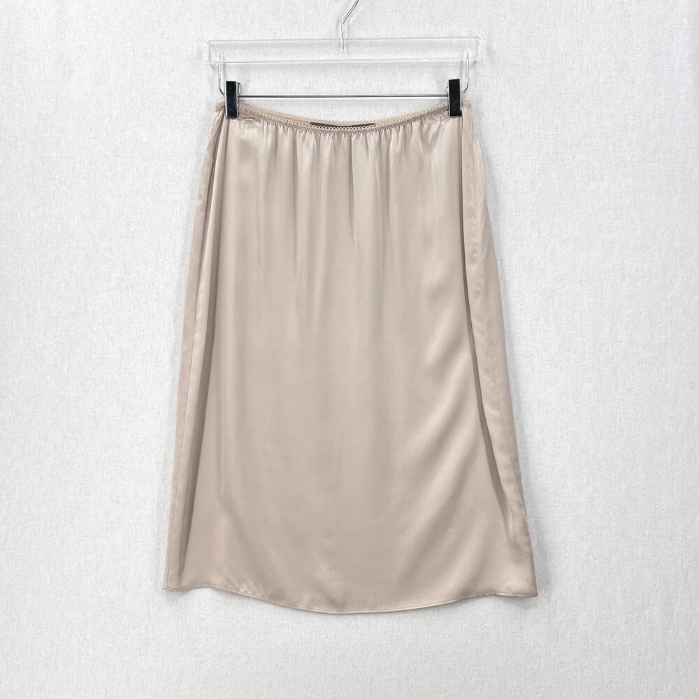 ENZA COSTA Silk Slip Skirt Womens Small 1 Flax Cream Midi Lightweight Luxury NEW - Picture 4 of 16